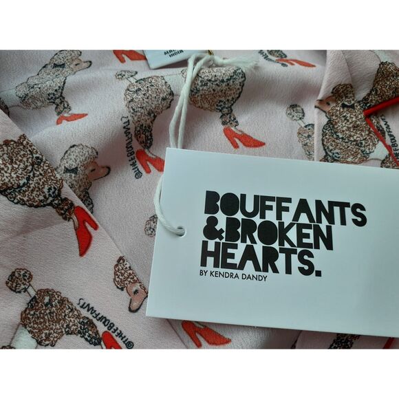 BOUFFANTS & BROKEN HEARTS 2pc Sassier Poodles Pajama Pink Shorts Set Small NWT - Picture 13 of 14